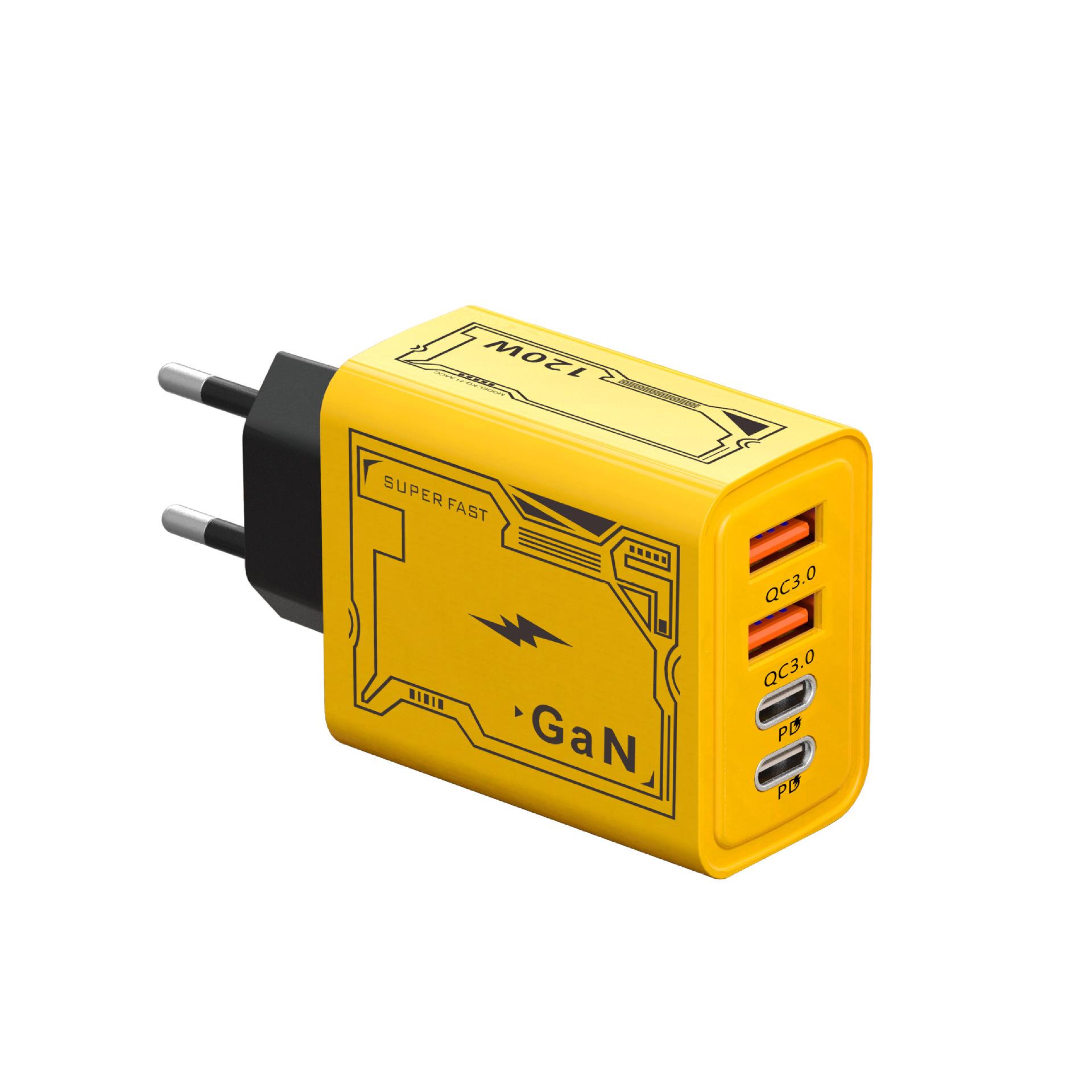 

4 порта 120 Вт телефон зарядное устройство адаптер 2 USB + 2 Type C быстрая зарядка зарядное устройство настенный адаптер для iPhone Huawei Samsung EU Plug