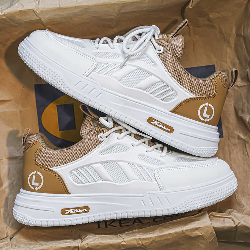 40 Hight Top Men's Breathable Sneakers Vulcanize Couple Beige Sports Shoes Joggings Overseas Daily Top Comfort Top Luxury