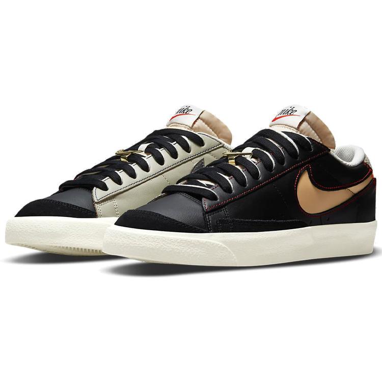 New Nike Blazer Low 77 Black Natural Removable Swoosh DH4370-001