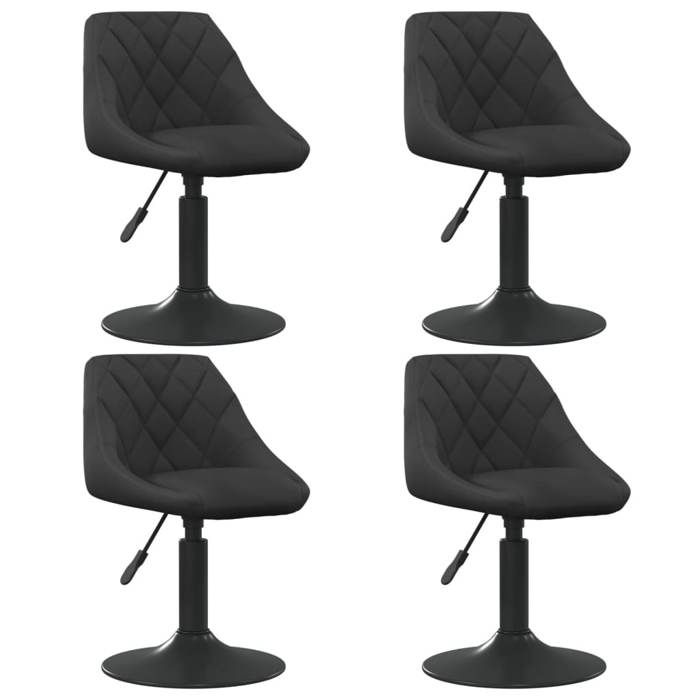 VidaXL Chaises pivotantes de salle à manger 4 pcs Noir Velours 3088788