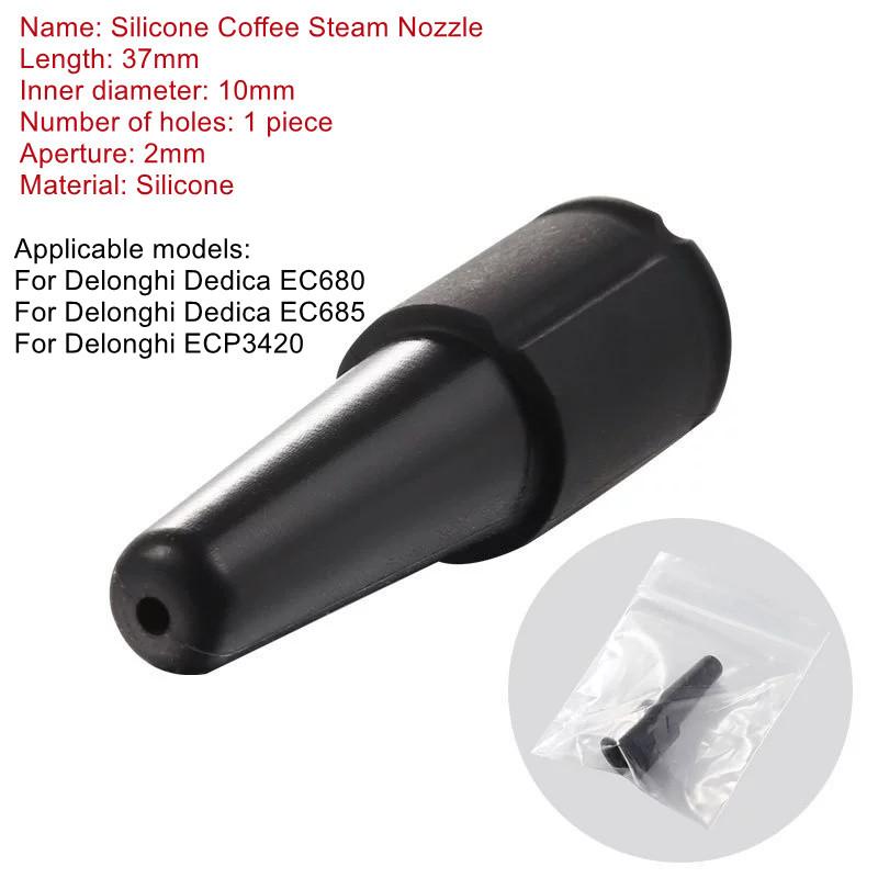 

1 Hole Steam Nozzle for Delonghi Dedica EC680/EC685/ECP3420 Coffee Machine Nozzle,Silicone & Stainless Steel Milk Foam Nozzle