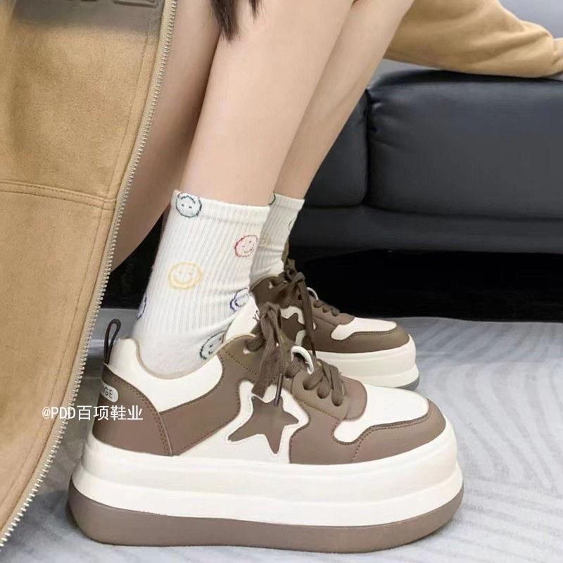 Star Board Shoes Children 2025 Summer and Autumn New Single Shoes Students Versatile Platform Sports Leisure Fashion White Shoes