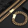 VEROMCA High Quality 18K Gold Plated Stainless Steel Men Fashion Jewelry Link Chain Cuban Necklace for Gift