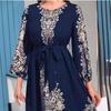 Hot-Selling Digital Print Long-Sleeve Fashion Dress - Middle Eastern Style