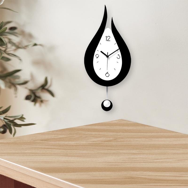 Relógio de Parede Acrílico Europeu Silencioso com Pêndulo Oscilante para Decoração de Sala de Estar ou Quarto