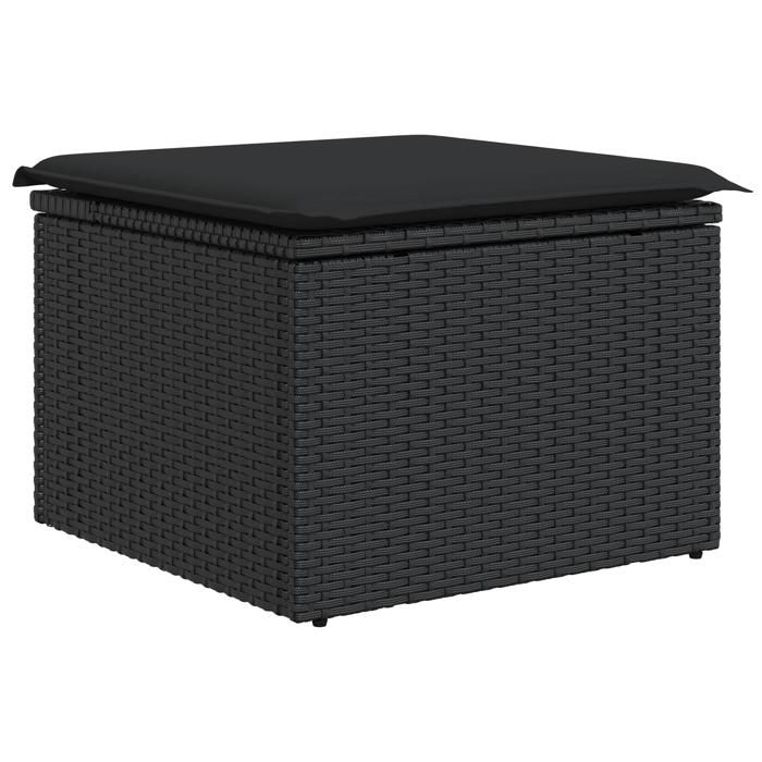 VidaXL Ensemble de canapé de jardin de 8 pièces avec coussins noirs en poly rattan 3347611