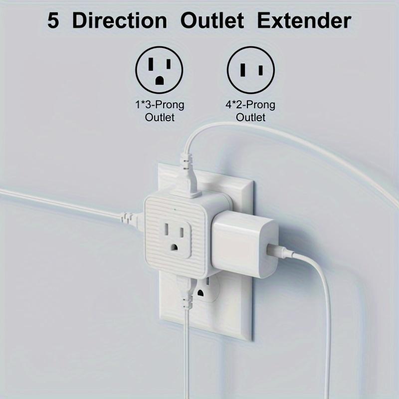 5-Outlet Multi Plug Outlet Splitter US Plug 110-130V Power Supply Side Splitter Box for Office Dorm Travel Essentials Power Adap