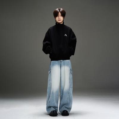 American High Street Jeans Men'S Autumn Trendy Brand Ins Loose Wide Leg Straight Leg Pants Micro Flared Pants