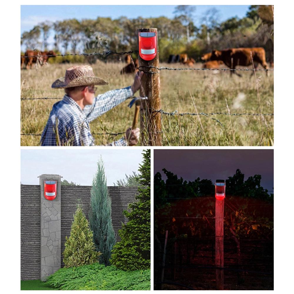 Solar Strobe Siren Alarm Light Outdoor Solar Siren Security Light for Farm Yard
