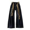 Women's High Waist Retro Plaid Bowknot Patchwork Wide Leg Jeans (2025 Design)