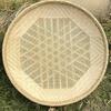 Bamboo Woven Rice Sieve & Winnowing Basket: Handmade Tray for Drying Goods and Dumplings, Free Shipping