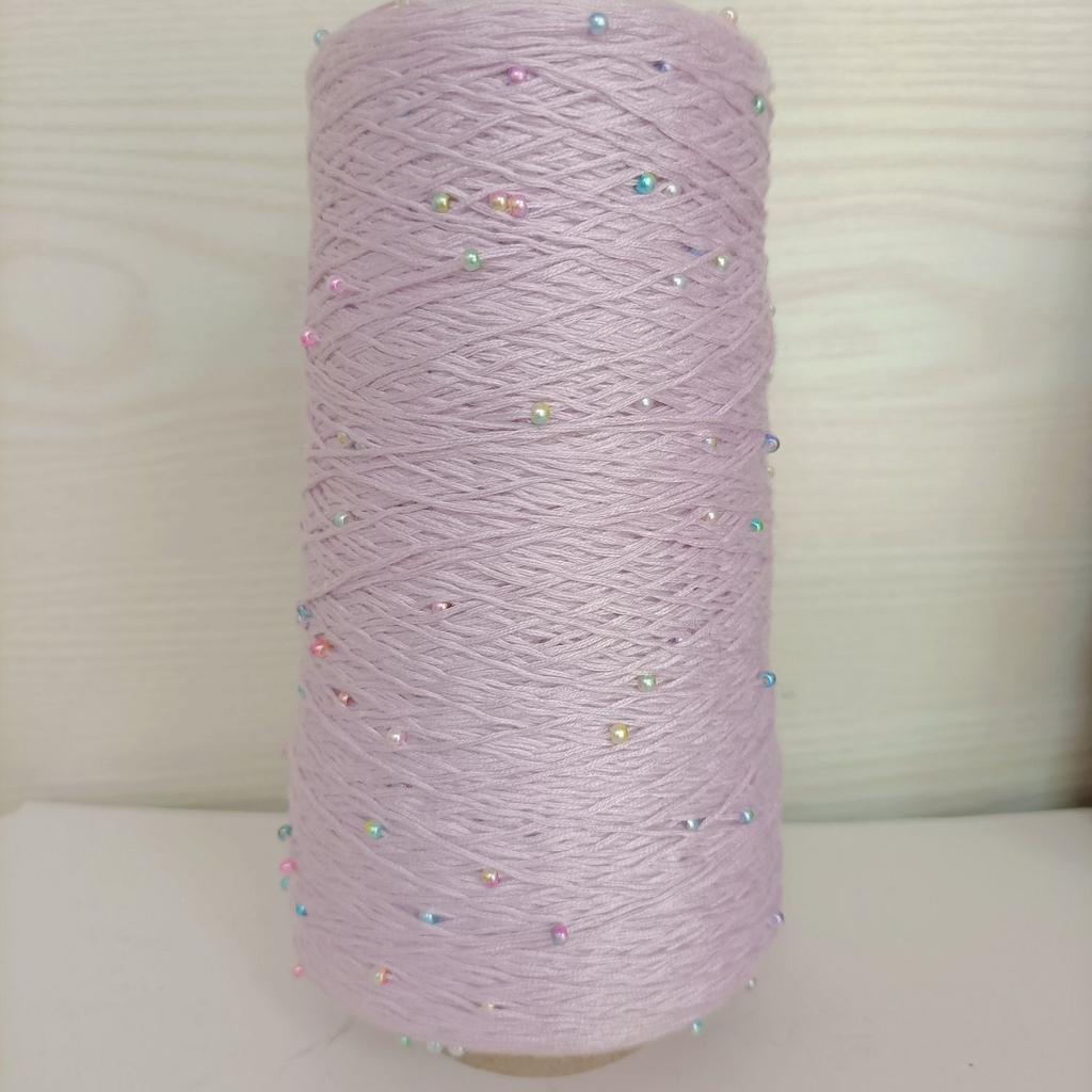 350g 70% CottonSoft Crochet Hand Pearl Beaded Yarn Lace 6# Hand-Knitted Thread For Summer Knitting Sweaters Hats Scarves Luxury