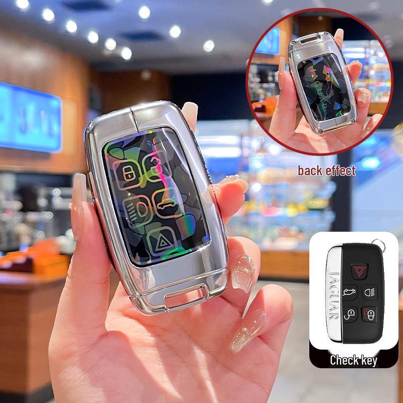 Jaguar XFL/XEL/XJL Key Cover: Iridescent Metal, High-End Buckle, F-Pace & F-Type Compatibility