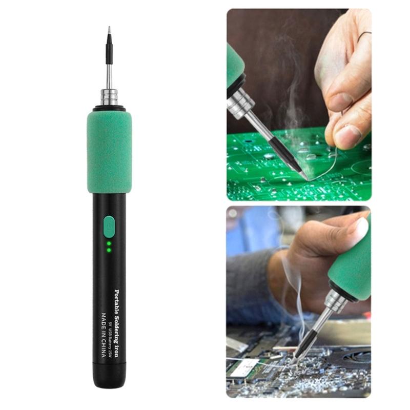 Handy 600mAh Small Cordless USB Recharegeable Soldering Iron with Intelligent Heating for DIY Enthusiasts Welding Tool