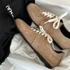 Sheepskin Version~ Korean Version of Lightweight Soft-soled Lace-up German Training Shoes Versatile Sports and Leisure Board Shoes Retro Round Head F