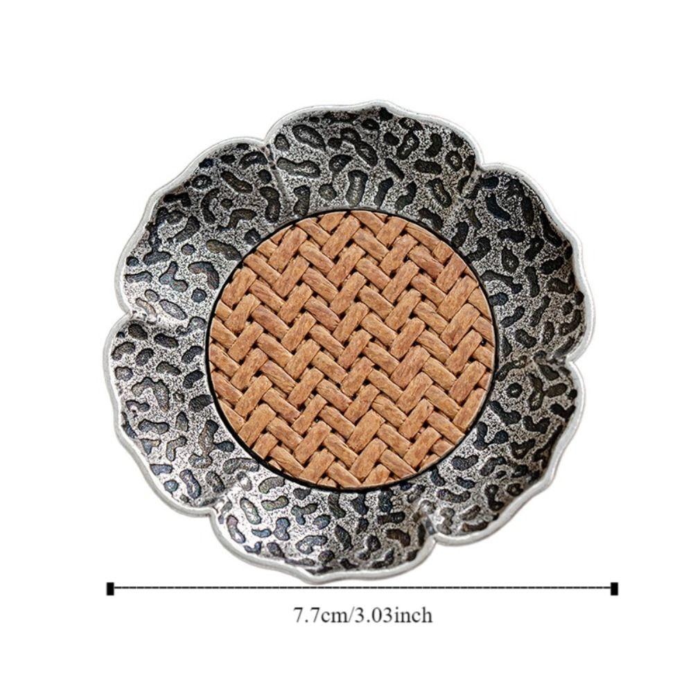 2pcs Delicate Heat Insulation Mat Zinc Zinc Alloy Tea Coaster Handmade Lotus Cup Holder  Home