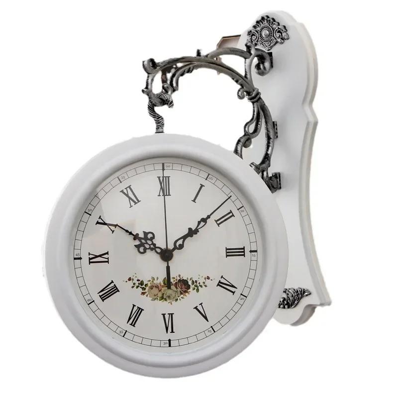 Home Fashion Living Room Clock Double Sided Wall Clock Modern Simple European Wall Clock