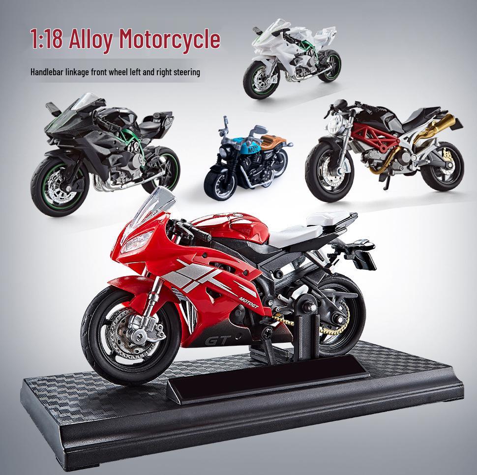 Cross-border Alloy Motorcycle Model: Racing Toy with Sliding Linkage Parts