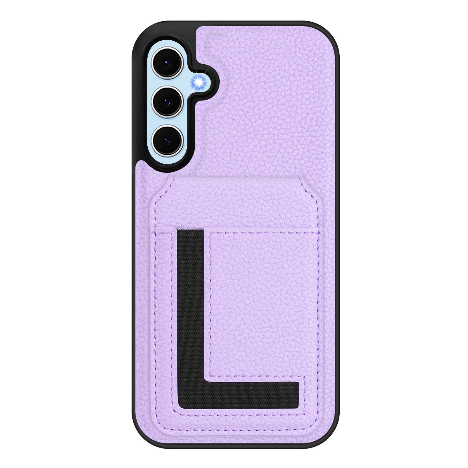 

For Samsung Galaxy S24 Magnetic Case TPU+PU Leather Phone Back Cover with Detachable Card Holder Light Purple