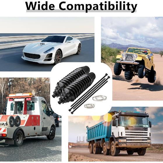 Steering Rack Boot Kit, Universal Steering Rack And Pinion Tie Rod Boots, Dustproof Silicone Inner Tie Rod Boot Set With Rack And Pinion Bellow Cable
