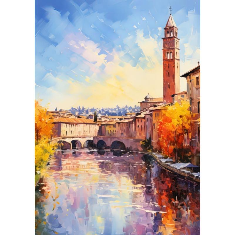 Amerika a Evropa Cestování Město Jasná Krajina Plakát Středomořská Scenérie Plátno Malba pro Obývací Pokoj Domácí Dekorace