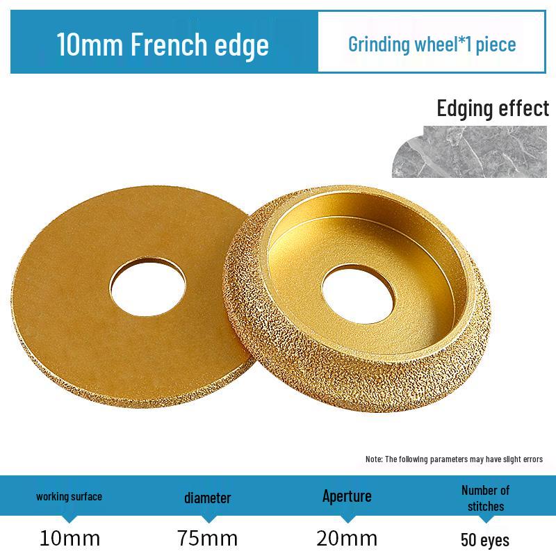 Stone Edge Grinding Wheel for French Edge Granite & Marble Tile - Trimming, Rounding, and Grooving with Angle Grinder