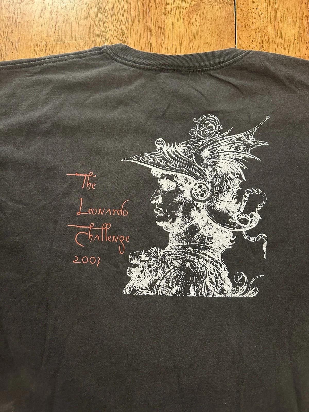 Y2K Leonardo Da Vinci Challenge 2003 T Shirt Large Art Vintage Cat 3XL