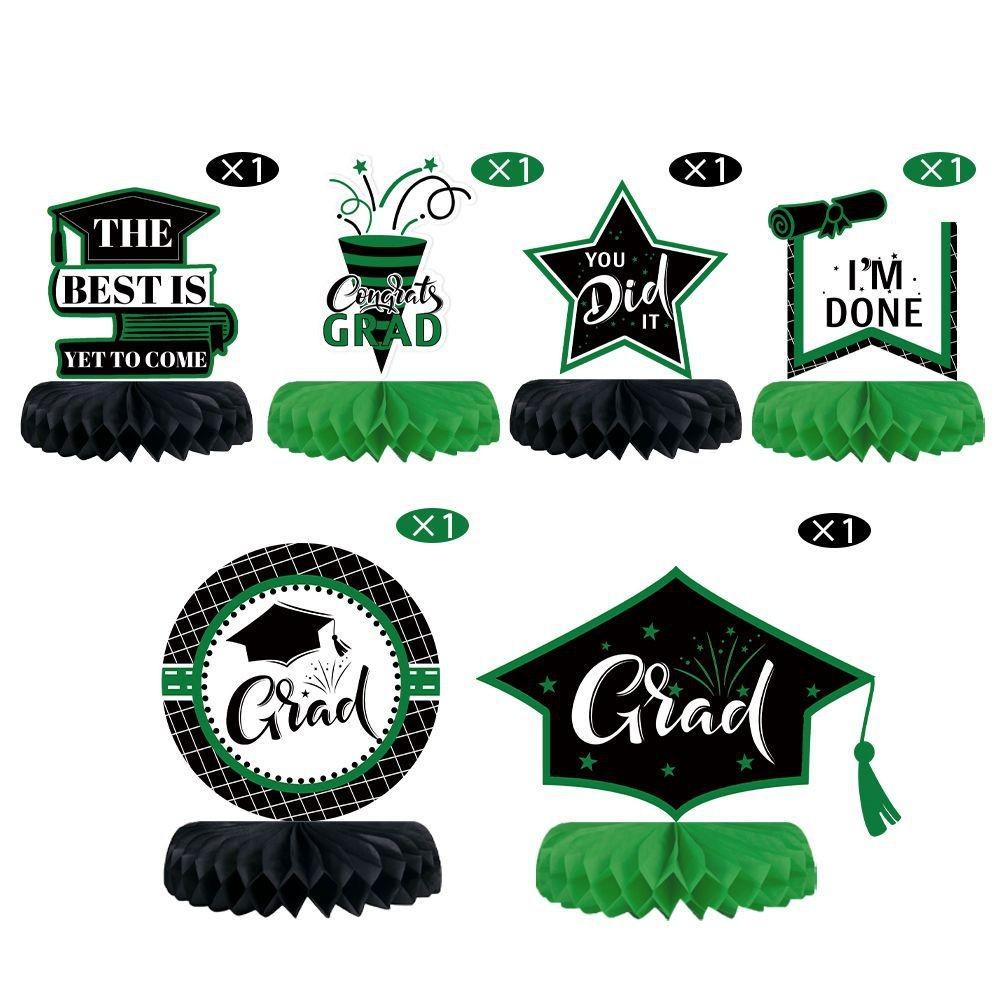 

Graduation Decor Honeycomb Ball Set Of Six With Paper Fan For Celebration Event StyleF