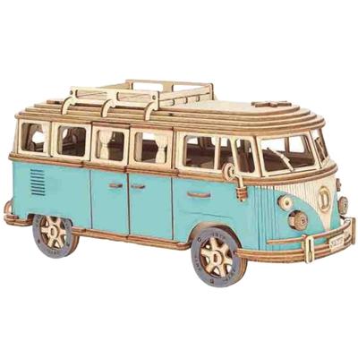 Wooden Plastic Model 3D Plastic Model Wooden Wooden Educational 3D Wood Adults and Kids Educational Natural Finger Brain Volkswagen Bus Craft Kids