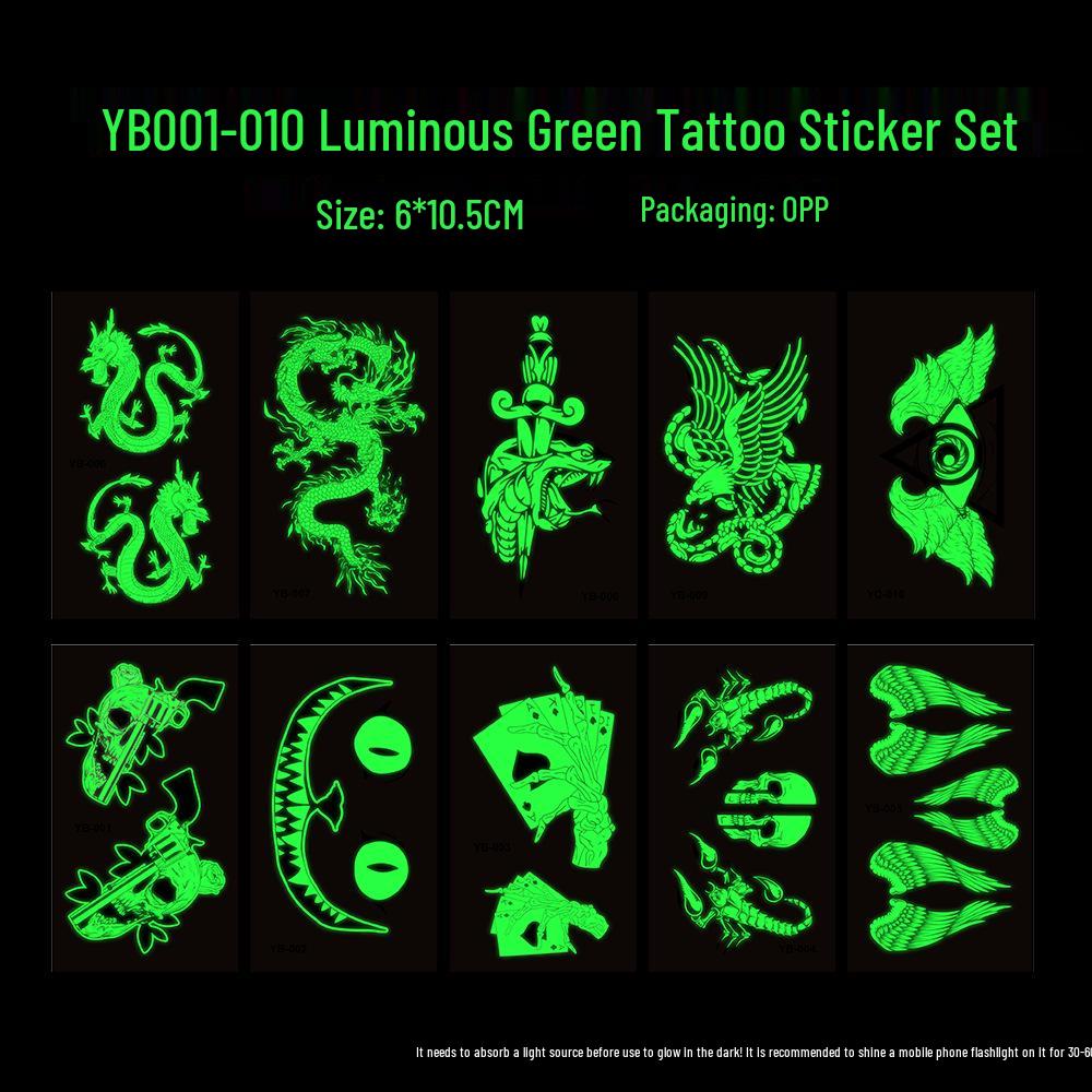 New Two-Color Luminous Tattoo Stickers for Nightclubs and Concerts