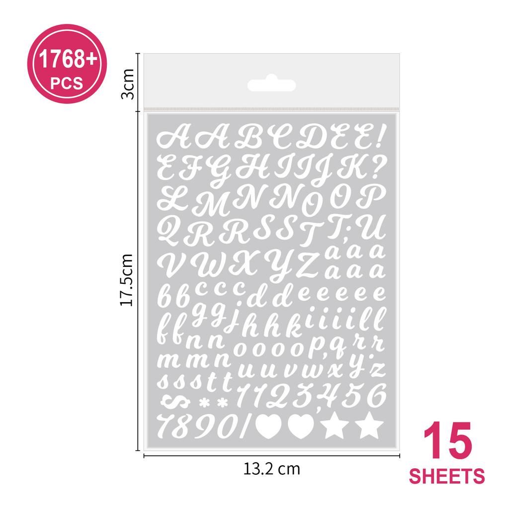 0.5-inch English Letter Sticker Ins Wind Small Size Waterproof Card Decorative Digital Letter Hand Account Sticker