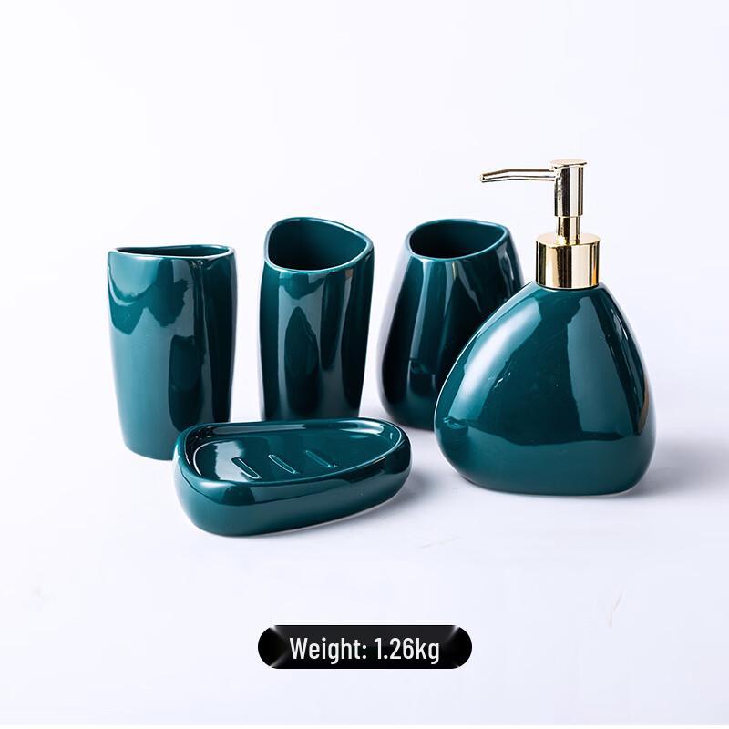 Japanese Style Ceramic Bathroom Accessory Set