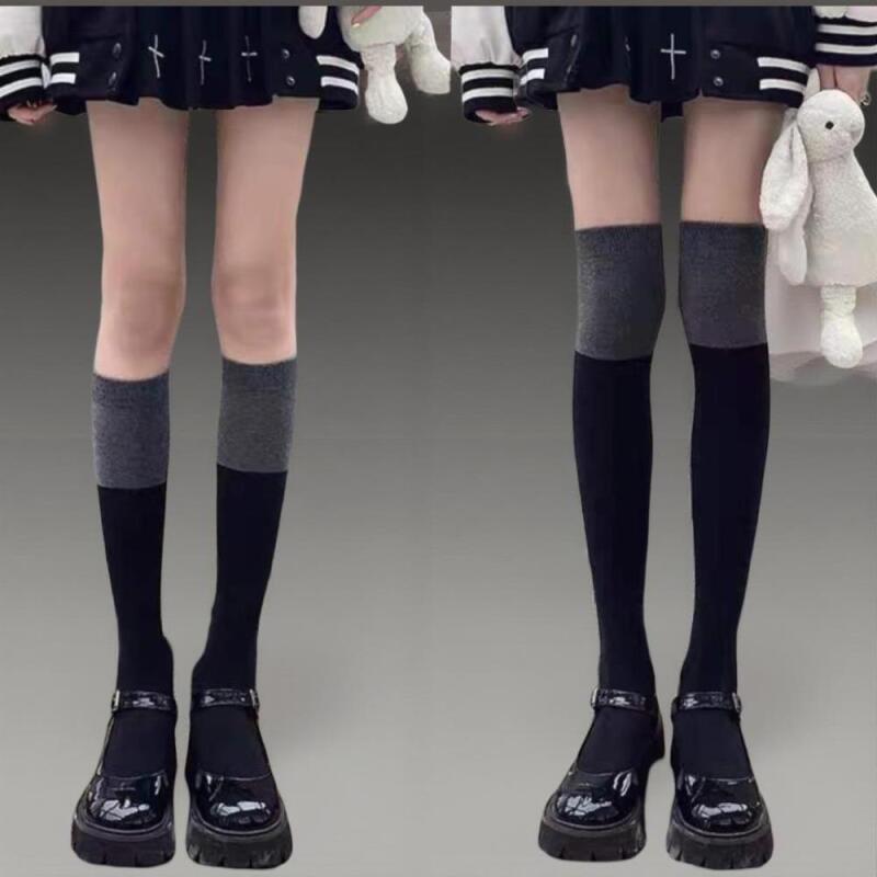 Women's Casual Color Block Long Knee Socks