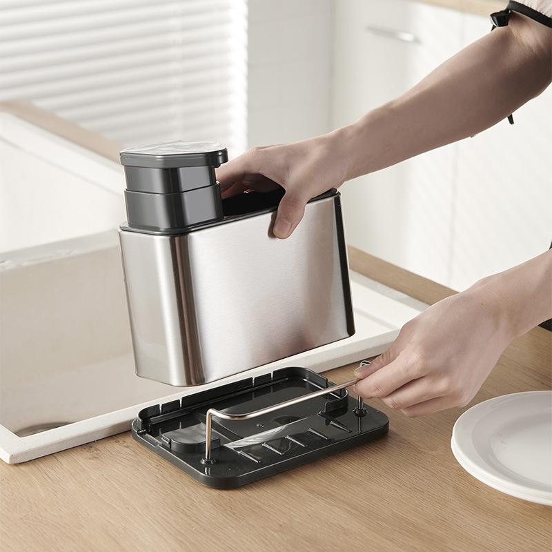 Multifunctional Kitchen Sink Washing Sponge Storage Rack Soap Dispenser Hand Detergent Bottle Organizer Stand Racks Holders