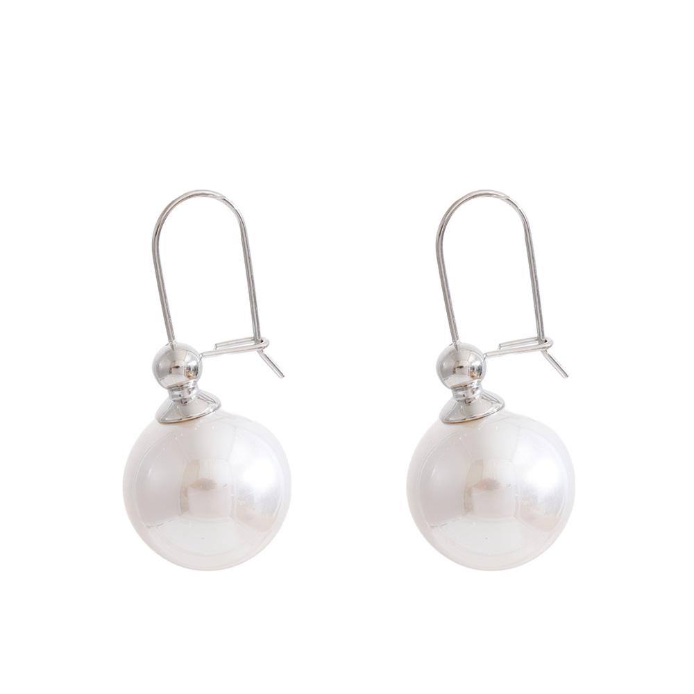 

Yhpup Stainless Steel Korean Simulated Pearls Round Earrings for Women Gold Platinum Color PVD Plated Popular Chic Daily Jewelry