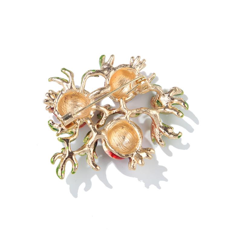 Spilla Smaltata Vintage Melograno per Donna Unisex Frutta Moda Spilla da Bavero Festa Banchetto Zaino Regali Accessori Gioielli