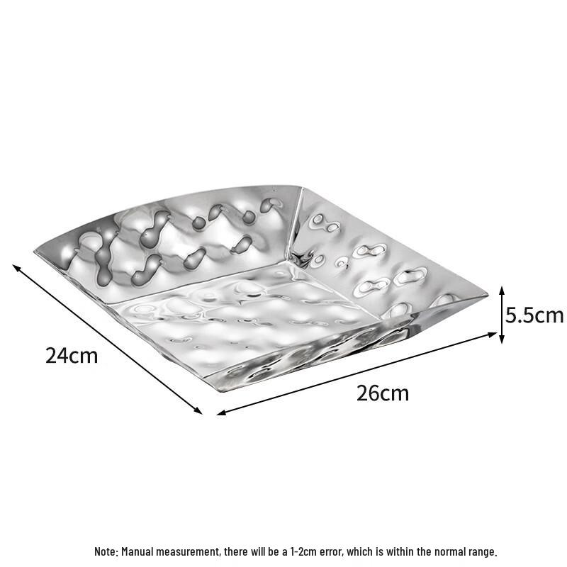 Hand-Hammered Stainless Steel Fruit Plate