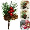 Artificial Flower Pine Picks with Berries and Pine Cone Holiday Home Decoration