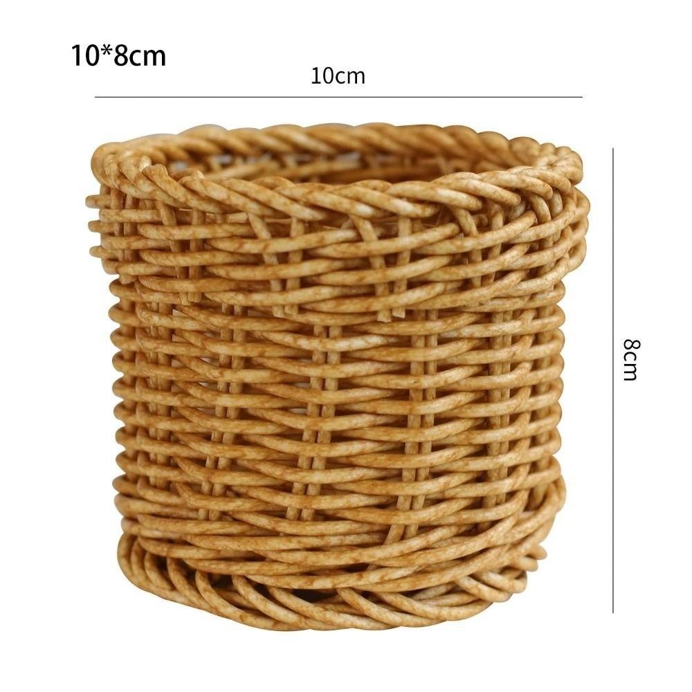 8 Styles Bread Fruit Vegetables Basket Household Rattan Basket Restaurant Serving Tabletop Display