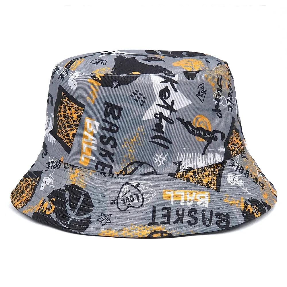 Design Print Letter Bucket Hat Spring Summer New Outdoor Sun Hats Fashion Football Letter Print Fisherman Cap Men