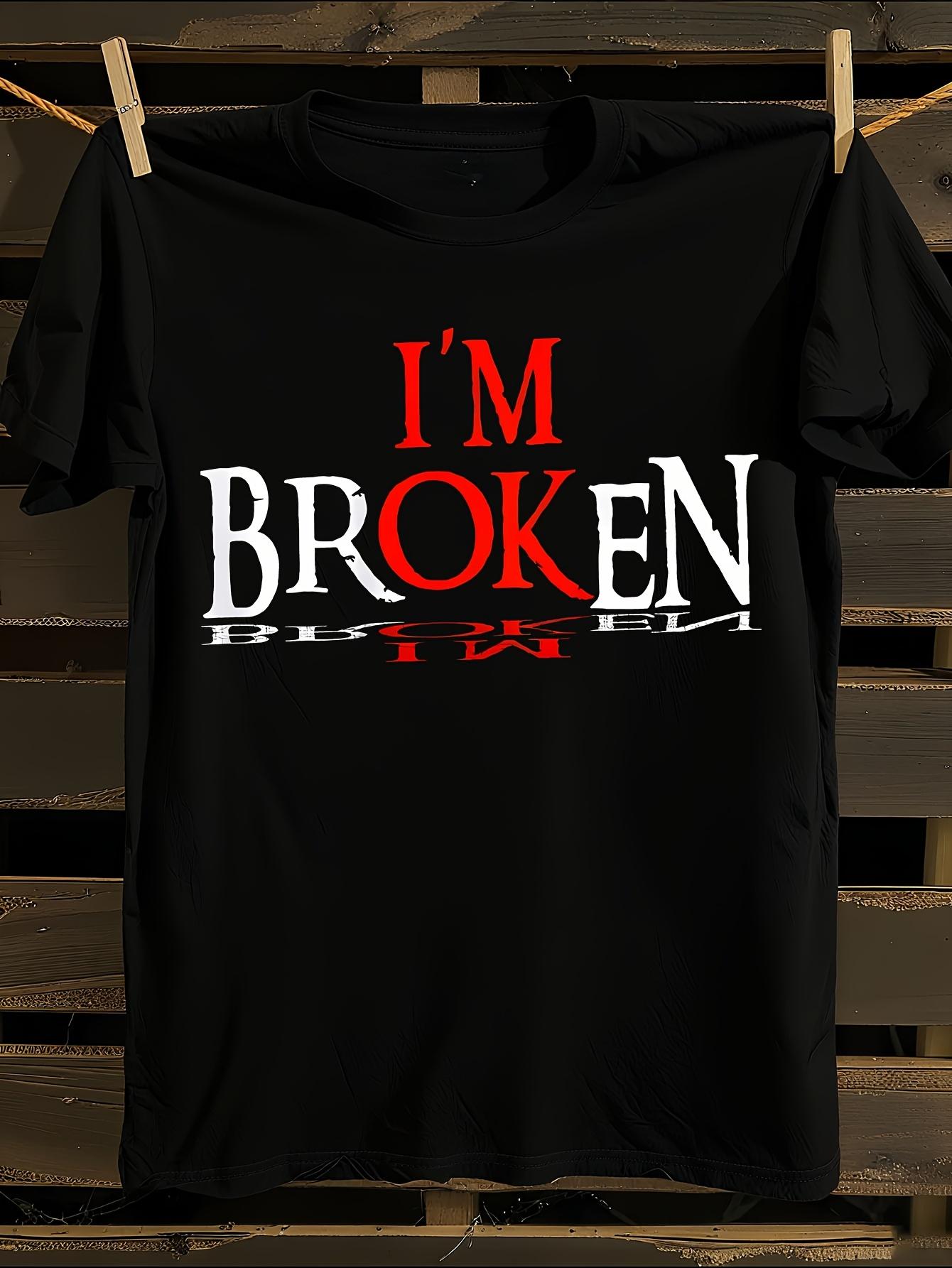 I m Broken Graphic Black T-shirt M