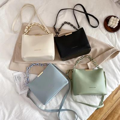 Damenmode Umhängetasche mit Kettengriff Damen Umhängetaschen Tote Bucket Handtasche