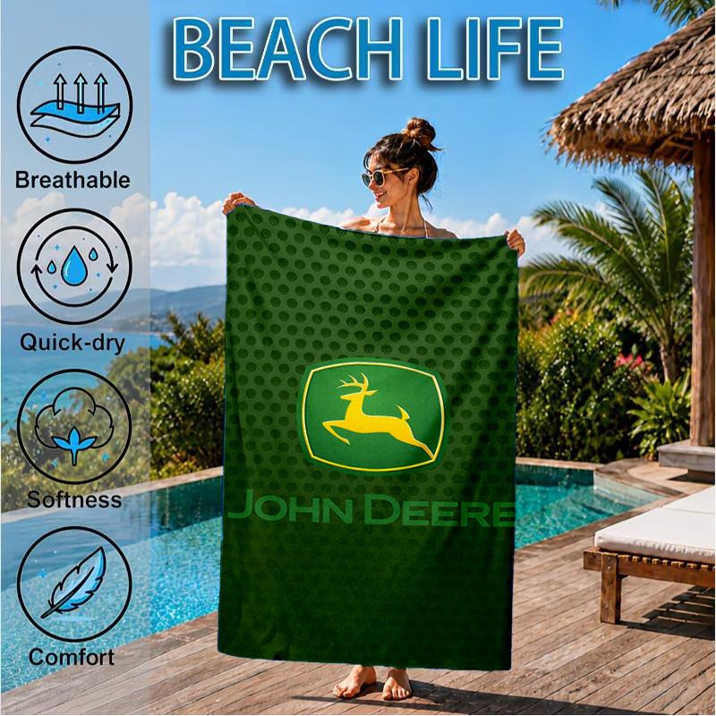 John Deere Design Beach Towel, Quick-drying, Easy to Care for, Suitable for Both Fitness and Beach Vacations,Sports Essential