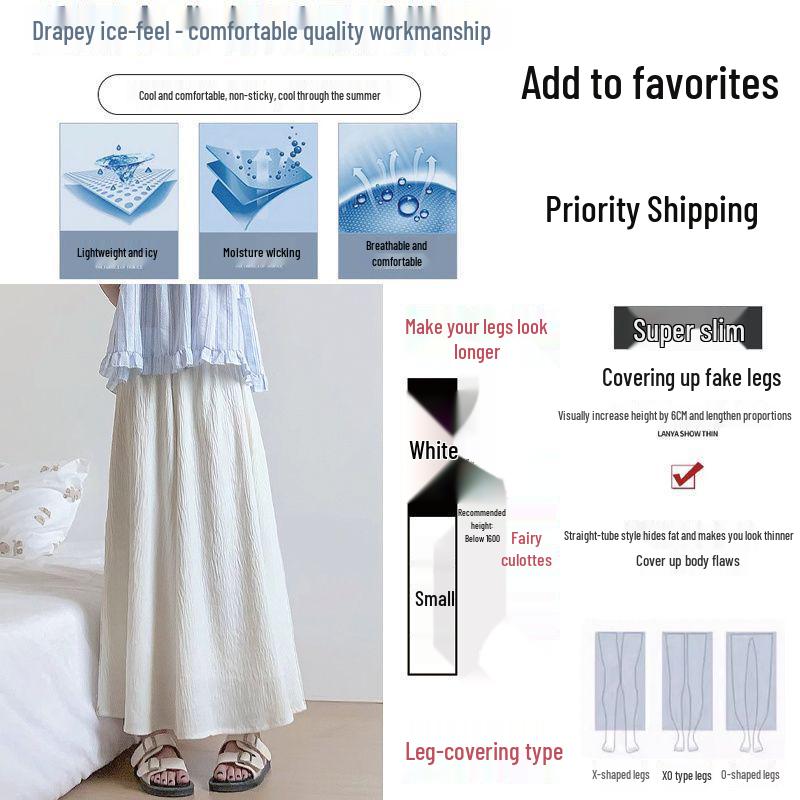 

Women s High-Waisted Drapey Pleated Wide-Leg Pants, Petite Summer Skirt-Style in Solid Blue Small