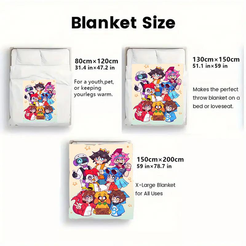 Mikecrack Cartoon Theme Design 2D Flat Pattern Flannel Blanket High Quality All Seasons Warmth and Comfort Perfect for Christmas Gifts.PMT0914166