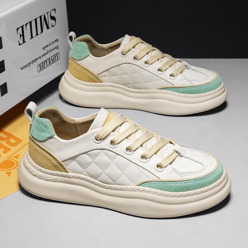 Luxury Brand Sneakers Lace Up Mens Fashion Shoes Genuine Leather Men Comfortable Casual Shoes New Non-Slip Male Skateboard Flats