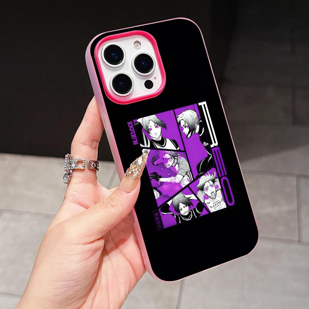 

Blue Lock Reo Mikage Jelly Double layer Rose Red Mobile Phone Case for iPhone 17 16 15 14 13 12 11 Air Pro Max Plus Protective iPhone 15