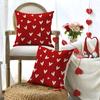 New Red Heart Valentine's Day Pillowcase Soft Simple Wedding Pillow Cover Polyester Cushion Covers For Sofa Decoration