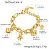 Stainless Steel Chain Bracelet For Women 18k Gold Plated Waterproof Non Tarnish Women's Heart Bear Flower Bow Charms Bracelets