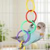 Parrot Swing Toy Bird Cage Toys With Bell Sound Colorful Climbing Ring For Lovebirds Color Ring Grinder Nibble Bird Toy Cage